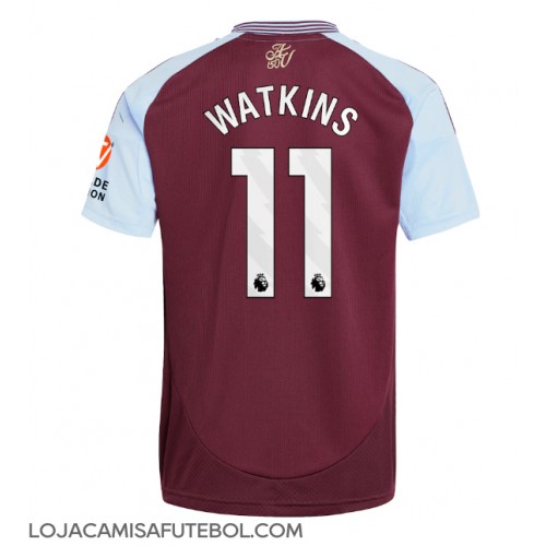 Camisa de Futebol Aston Villa Ollie Watkins #11 Equipamento Principal 2024-25 Manga Curta